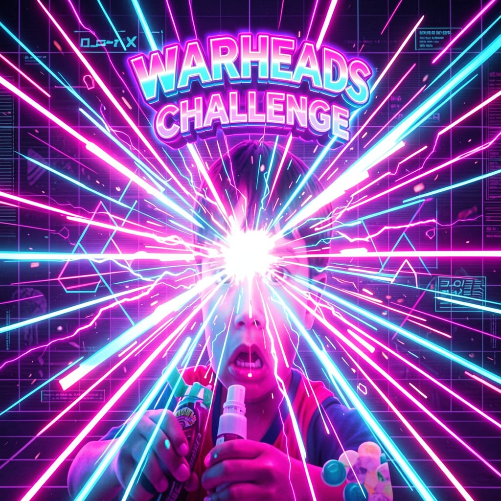 A pile of extreme sour candies for a social media video.