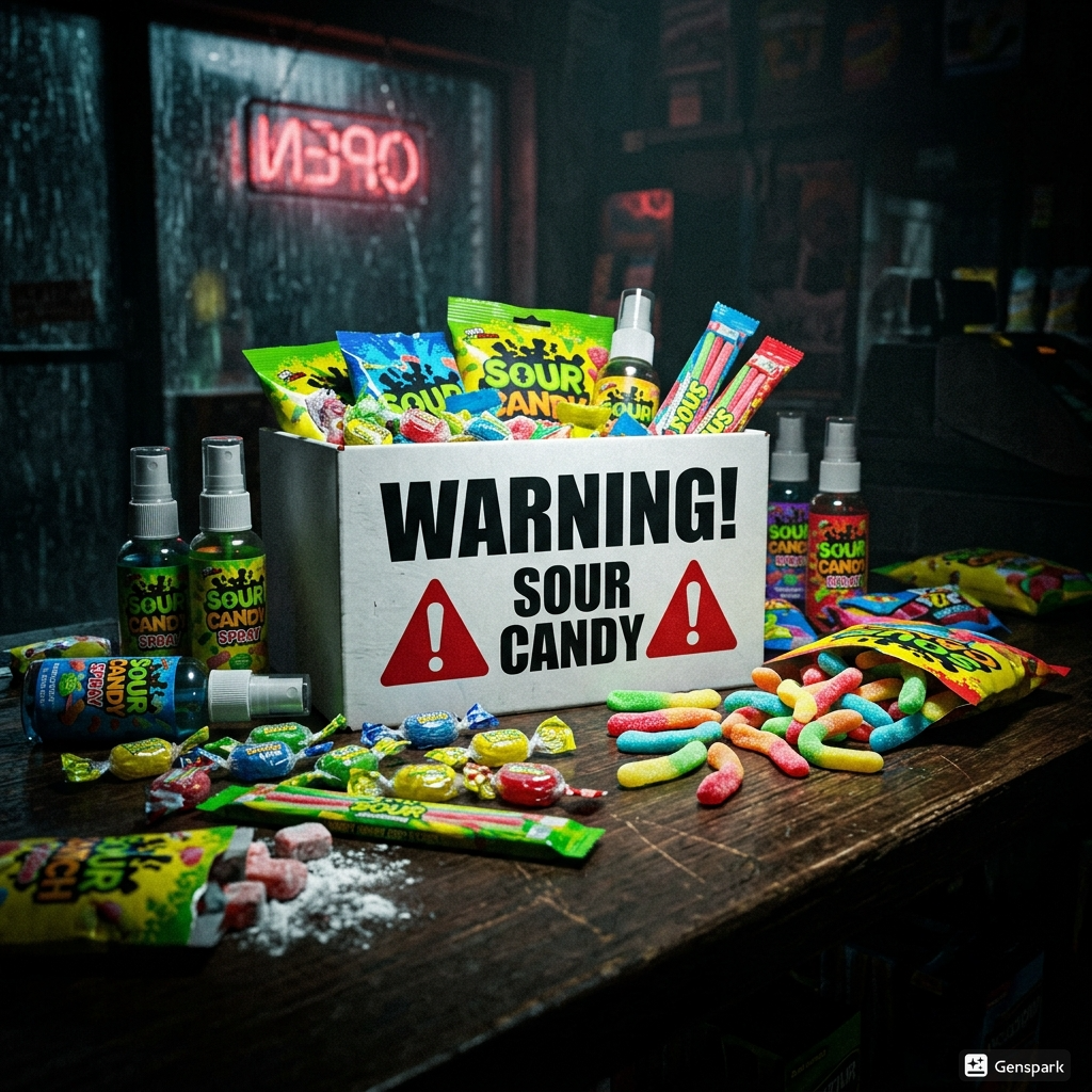 Vibrant Barnett’s Mega Sours featured in what is the top 10 sourest candy.
