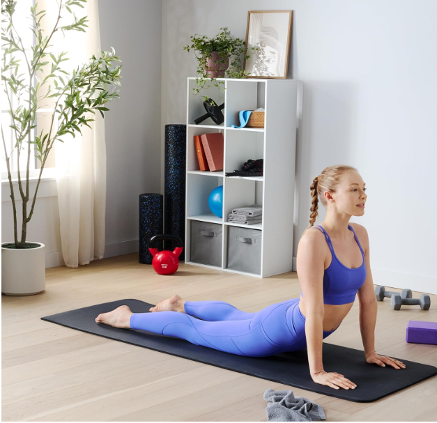 Amazon Basics Extra Thick Exercise Yoga Mat with Carrying Strap

