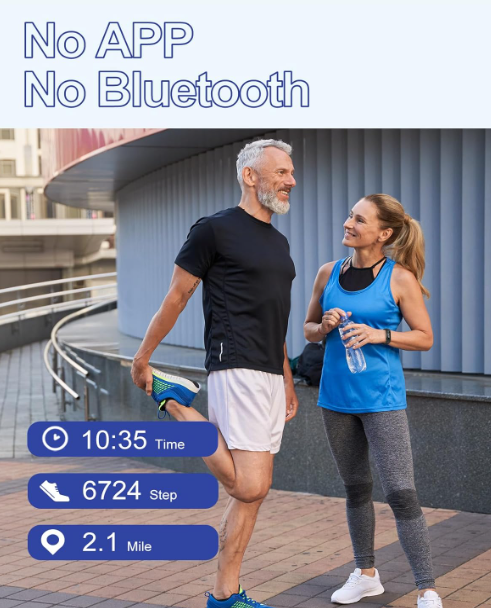 
GRV Fitness Tracker Non Bluetooth Fitness Watch No App No Phone Required Waterproof Pedometer Watch with Steps Calories Counter Sleep Tracker for Men Women