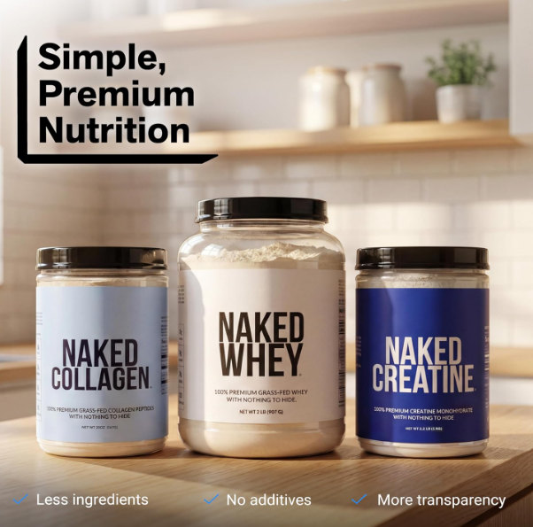 NAKED Whey 5LB 100% Grass Fed Unflavored Whey Protein Powder - Only 1 Ingredient, NSF Certified, Undenatured, Gluten Free, Soy Free, Promote Muscle Growth